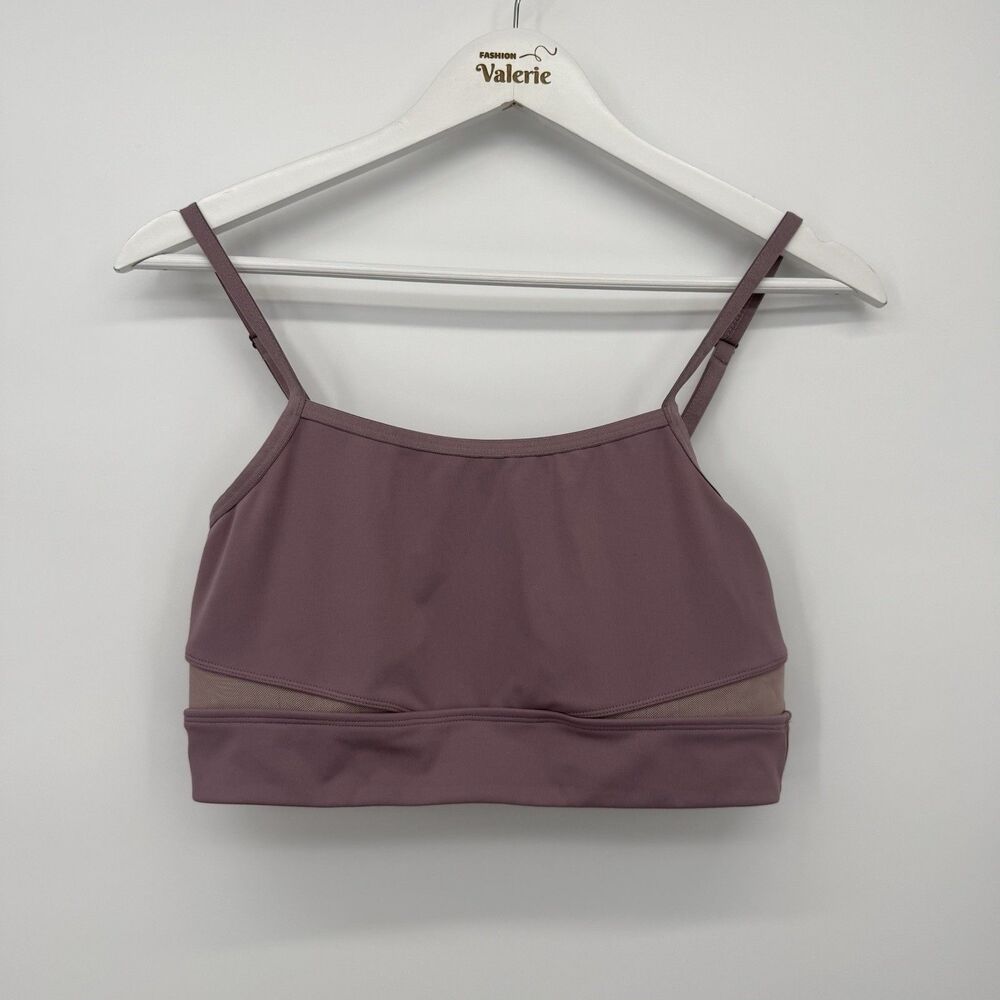 Backcountry Purple Sports Bra Destination Square Neck Mesh Top Size Medium
